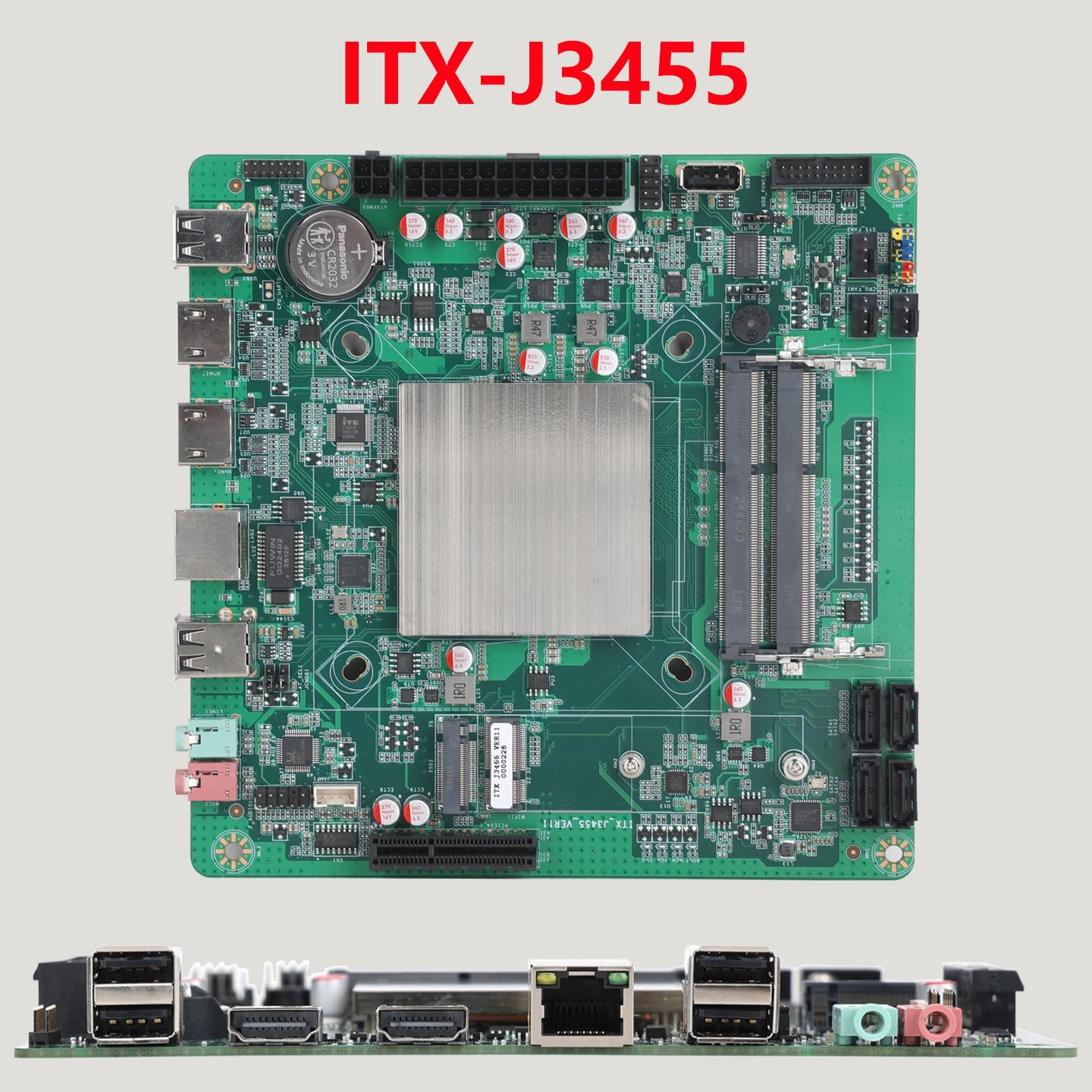 Carte mère N17 NAS J3455, M.2 NVMe, 4 SATA3.0, 2 DDR3, 1 PCIe4.0, Mini ITX