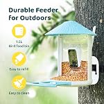NETVUE by Birdfy Smart Bird Feeder with Camera, Bird Watching Camera, Auto Video Capture & Motion Detection, 1080P Live Steam, Wireless Outdoor Feeder, Ideal Present for Backyard Birder, Blue