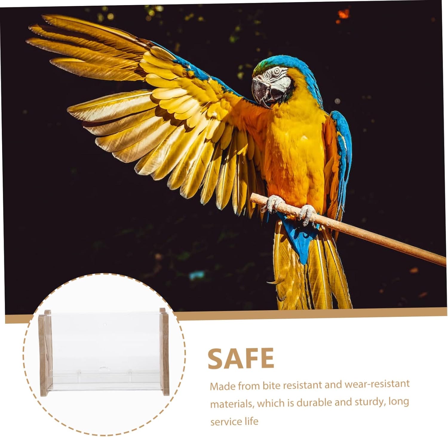 Generic Rutin Chicken Feeder Bird Automatic Pet Feeder Oriole Feeder Clear Bird Feeder Food Storage Containers Automatic Food Feeding Tool Chicken Watering System Acrylic Beige