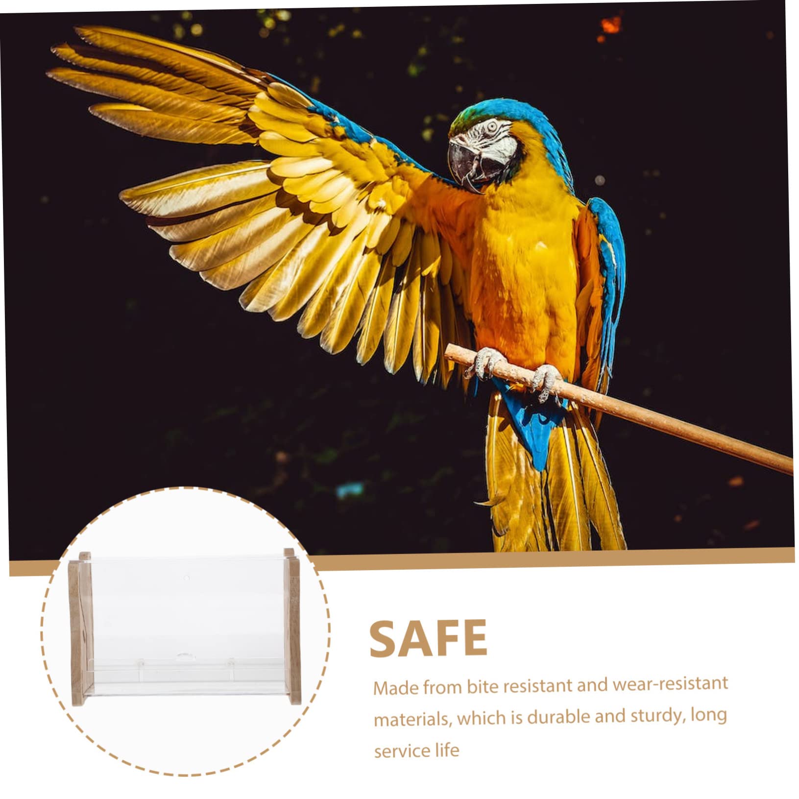 Toddmomy Mangeoire Automatique en Acrylique pour Poulets à Rutine et Perroquets, Distribution Pratique, Robuste, pour Cage, Beige