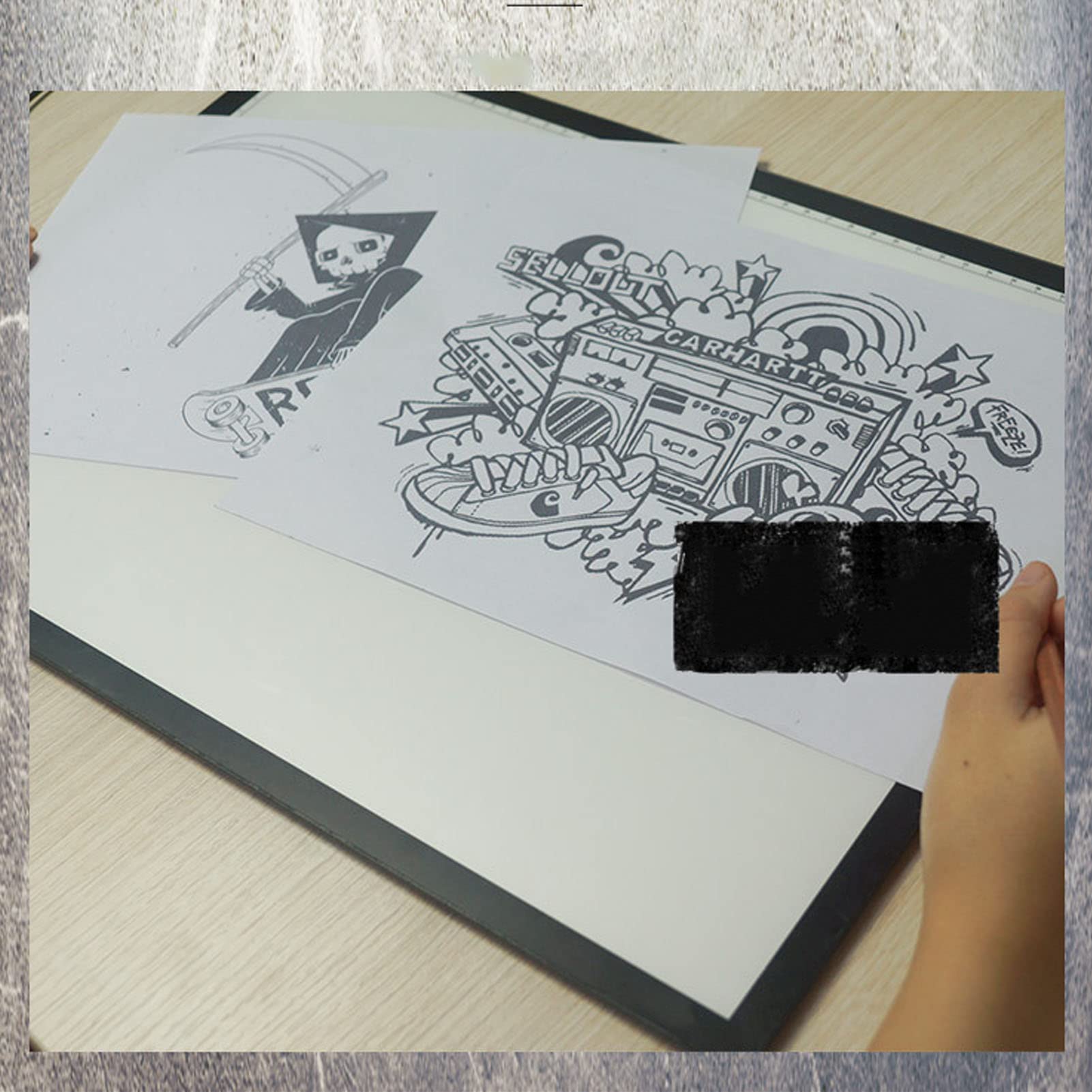 Yctze Tavoletta Luminosa A3 per Artisti Digitali Progetti di Disegno e Animazione 2d Dimmeraggio Continuo 12000k Filtro Luce Blu Allevia Affaticamento Oculare Alimentato Tramite