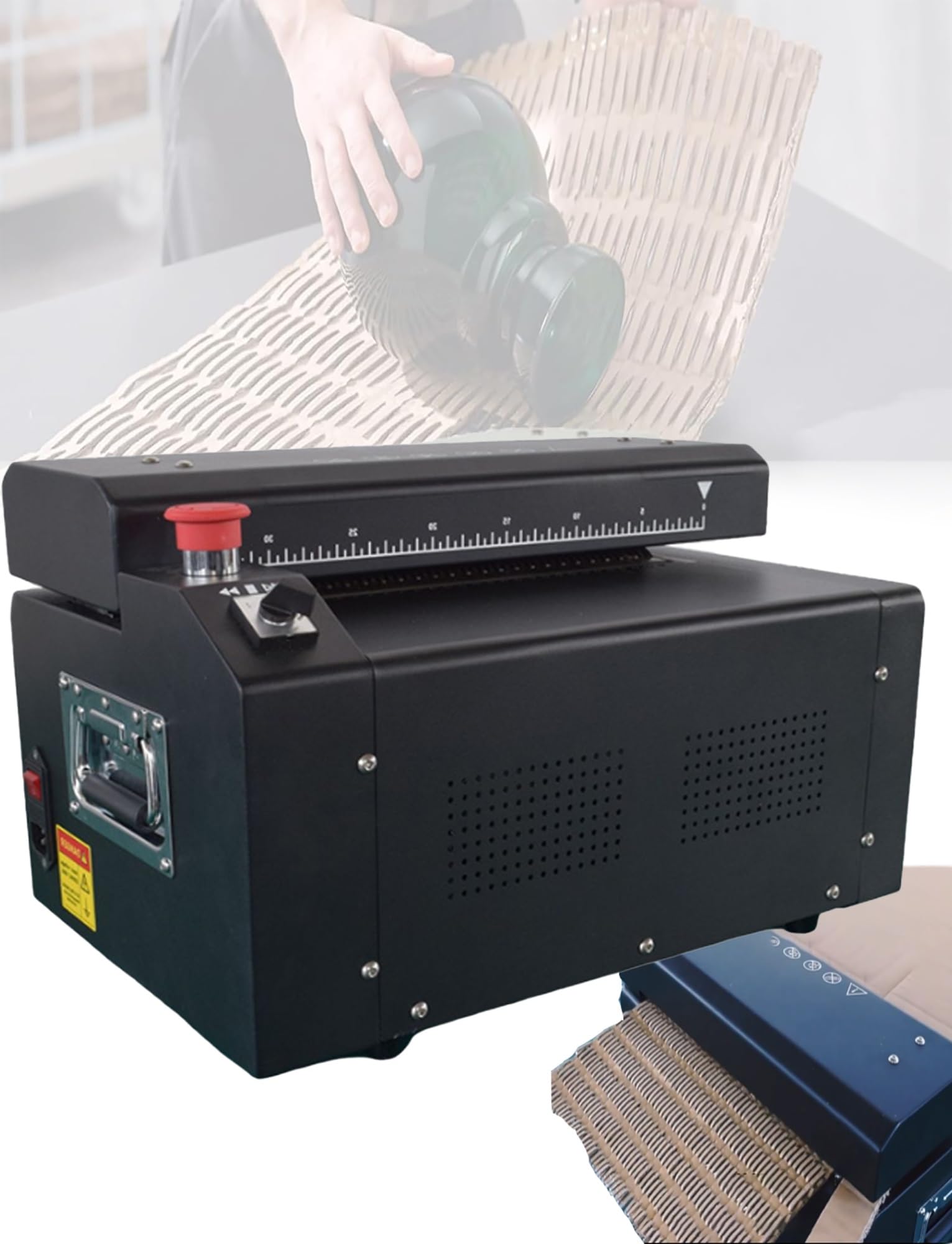 JXYQ Cardboard Shredder Machine for Packaging, Ideal for Cutting Bubble Wrap, Waste Paperboard, and Kraft Expanding Pads