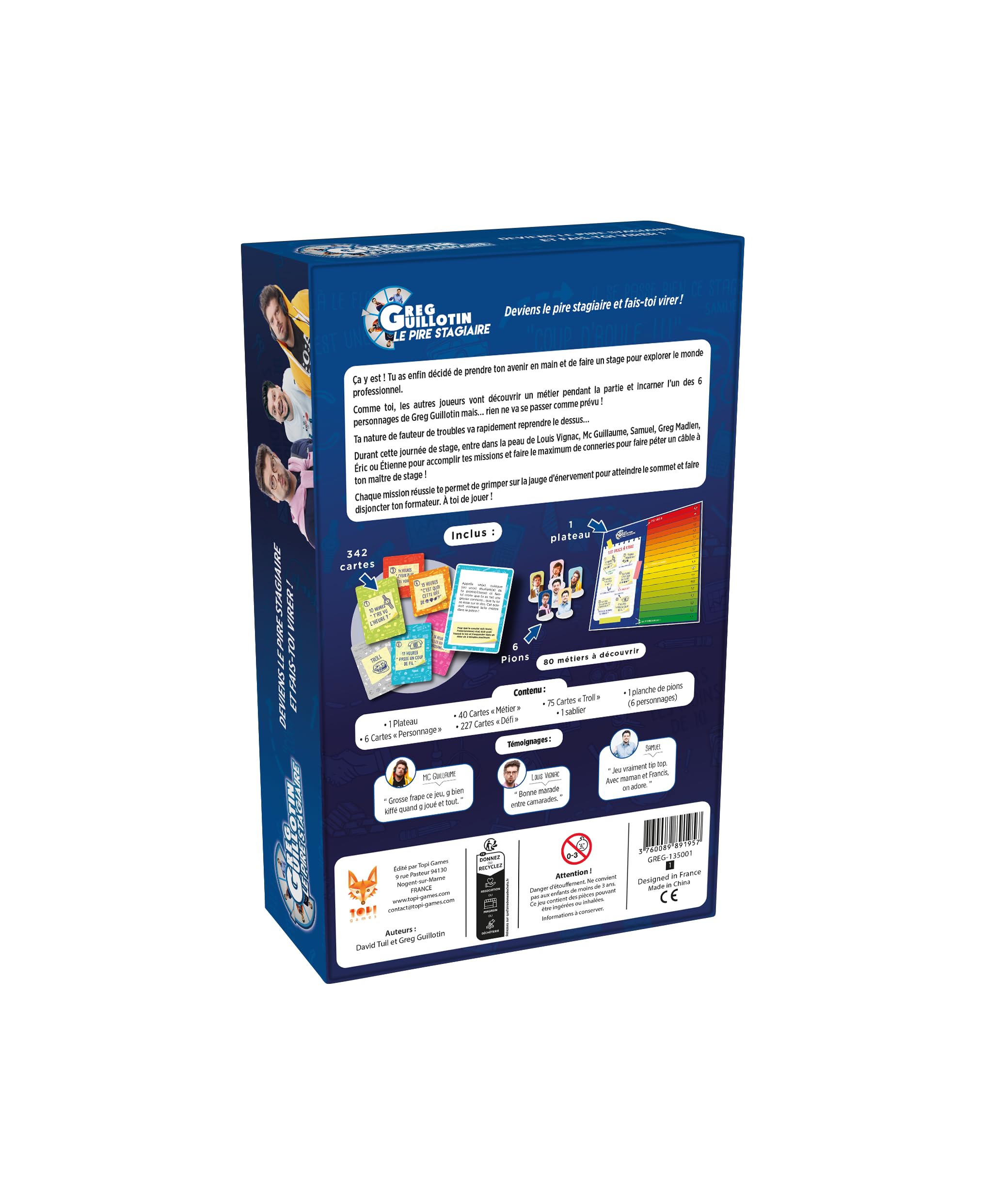 Topi Games | Il peggior tirocinante | Gioco da tavolo per adolescenti creato da Greg Guillotin | 45-60 min | 2-6 giocatori | 342 carte + 6 pedine + 1 vassoio | Gioco tra amici | Idea regalo per