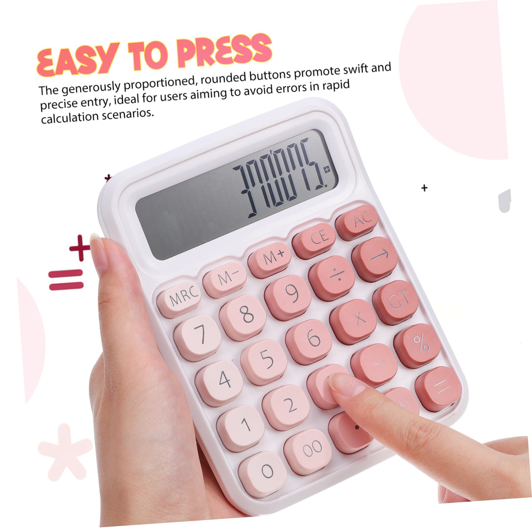 DOITOOL 4 Piezas Calculadora de Botones calculadora de Estudiantes Mostrar a Rosa a de Escritorio pequeña a as de Escritorio el plastico