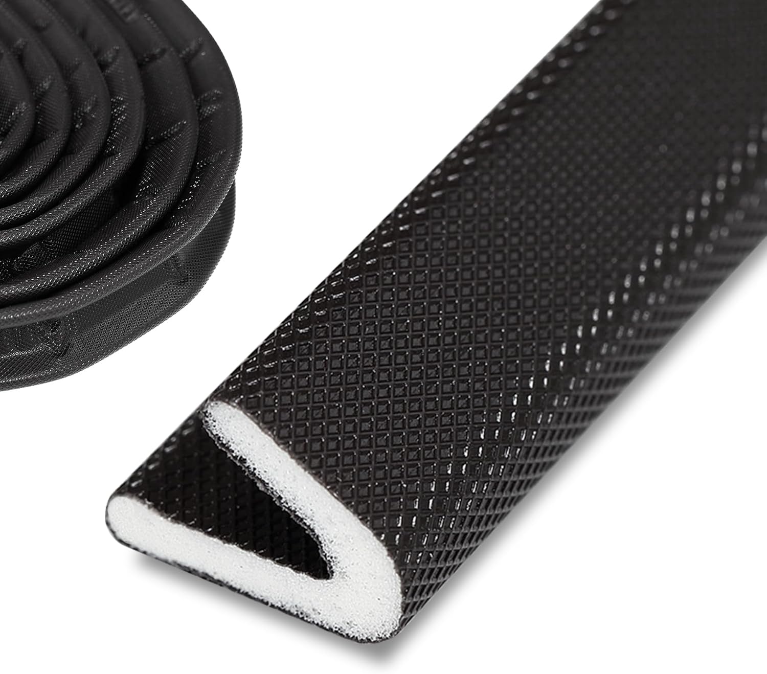 Coengwui V-Shaped Self Adhesive Seal Strip, 236.4" L x 0.45" H Weatherstrip Draft Stopper for Door, Window Gaps - Dustproof, Soundproof & Thermal Insulation