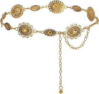Western Metal Concho Belt for Women Cowgirl Waist Chain for Women Dress Pants