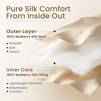 THXSILK 100% Mulberry Silk Throw Blanket, 53x70, Black