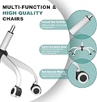 Mimoglad chaise de bureau, chaise de bureau Comfy, chaise d'ordinateur ergonomique haut dos avec support Lombar & Accoudoir, accoudoirs pour jouer de la guitare, chaise de travail pivotante (Moderne, Blanc Ivoire)