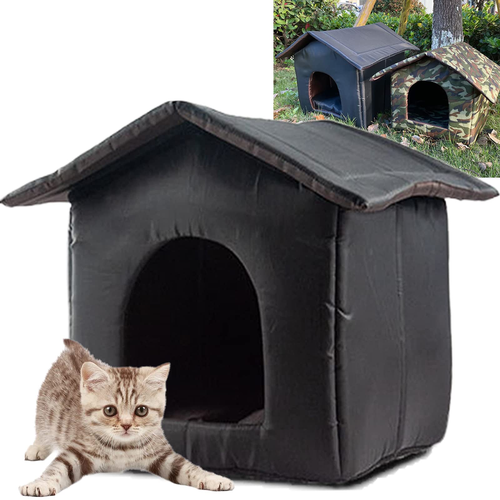 Caseta Para Gatos Exterior Aislante - Medidas 45x43x40 Cm, Impermeable, Plegable, Para Mascotas Hasta 12 Kg