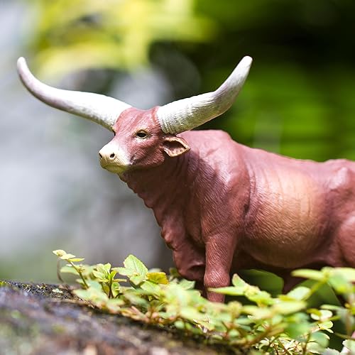 Miniatura 8 de Safari Ltd. Watusi Figura de toro  Figura detallada de plástico de 6 pulgadas  Divertido juguete educativo de granja para niños, niñas y niños a