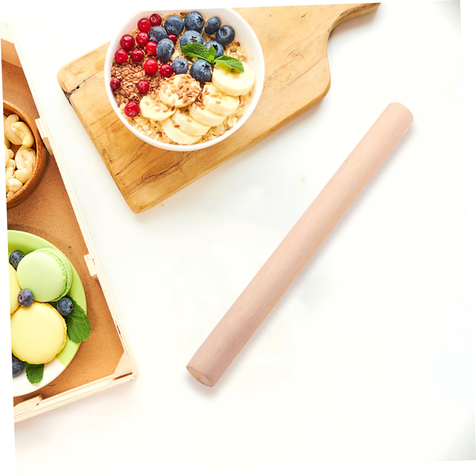 OUNONA Mattarello in Legno senza Sbavature Superficie Liscia Set 10 per Preparare Pasta e Dolci