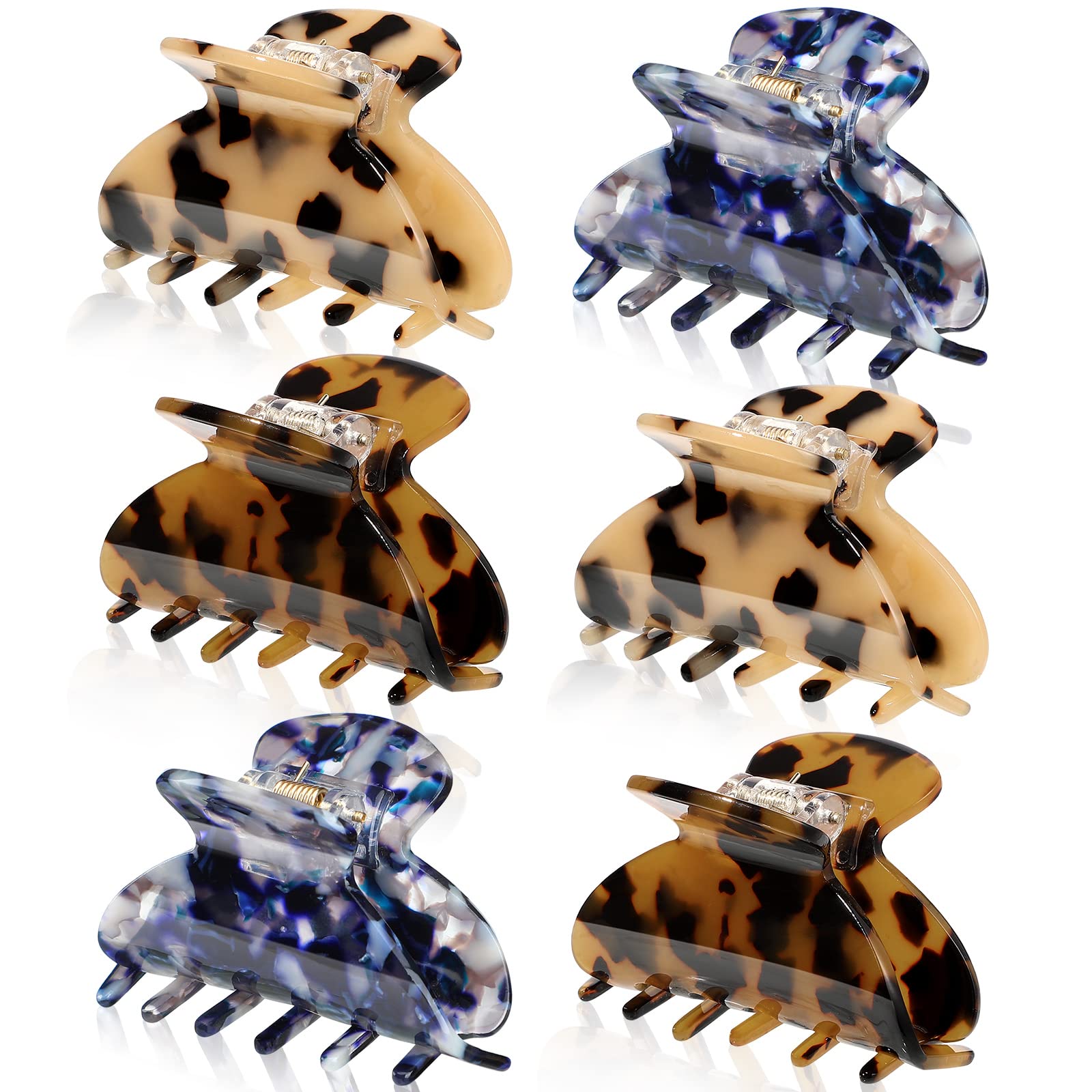 WILLBOND 6 Pieces Medium Hair Claw Clips for Thin Hair 2.6 Inch Tortoise Shell Clip Banana Jaw Hairpin French Style Barrettes Head Accessories for