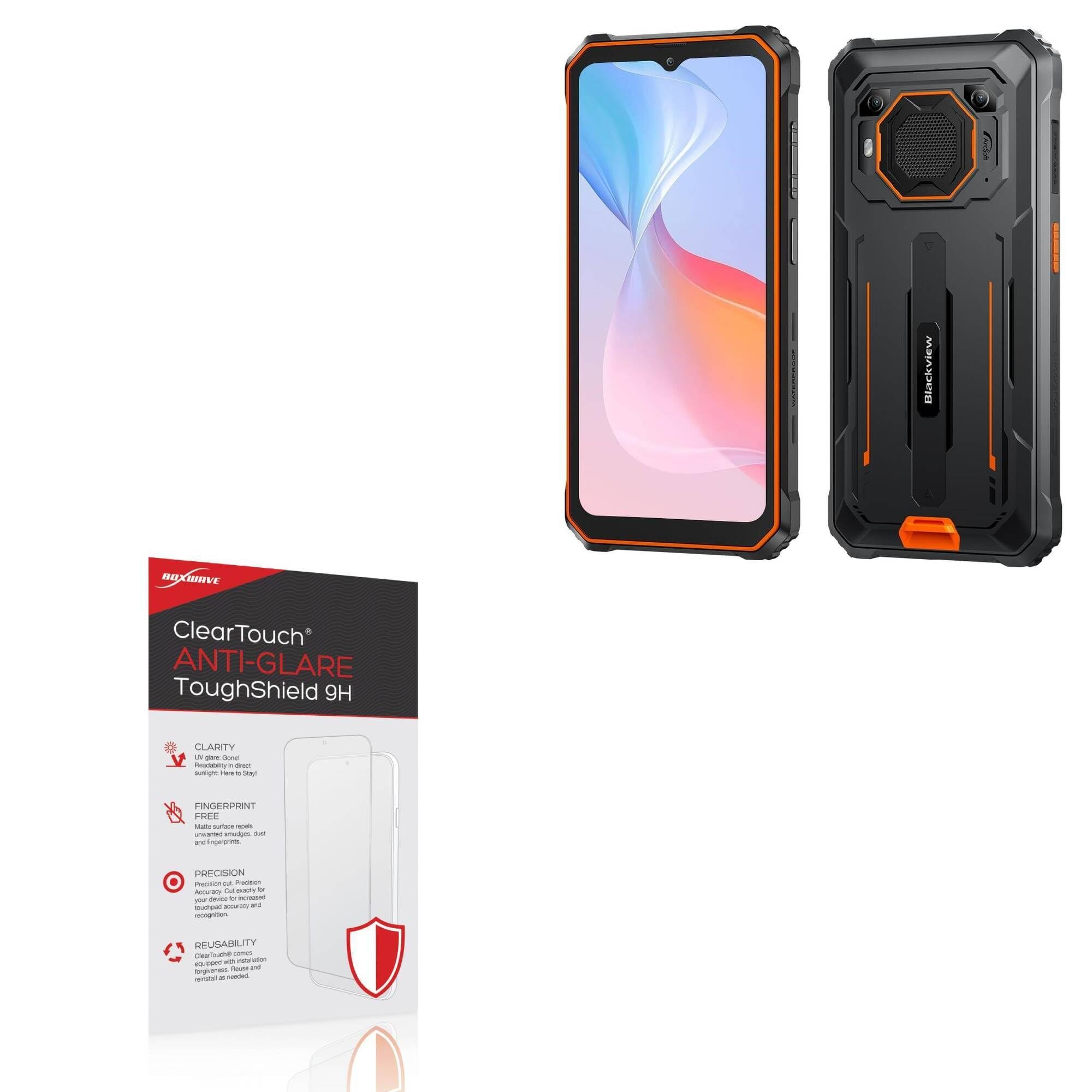 BoxWave Screen Protector Compatible With Blackview BV6200 Pro - ClearTouch Anti-Glare ToughShield 9H (2-Pack), Anti-Glare 9H Tough Flexible Film Screen Protector