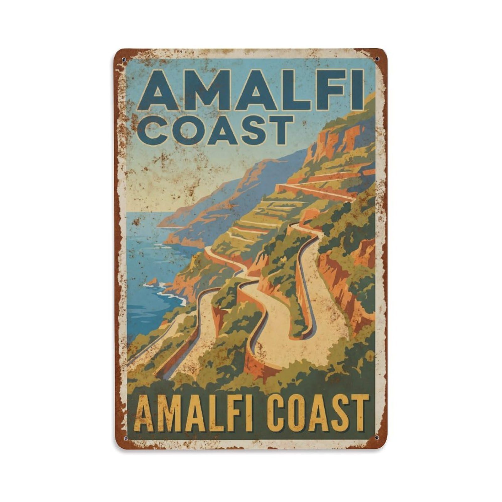 Vintage Travel Climb Italy Mountain Metal Tin Sign