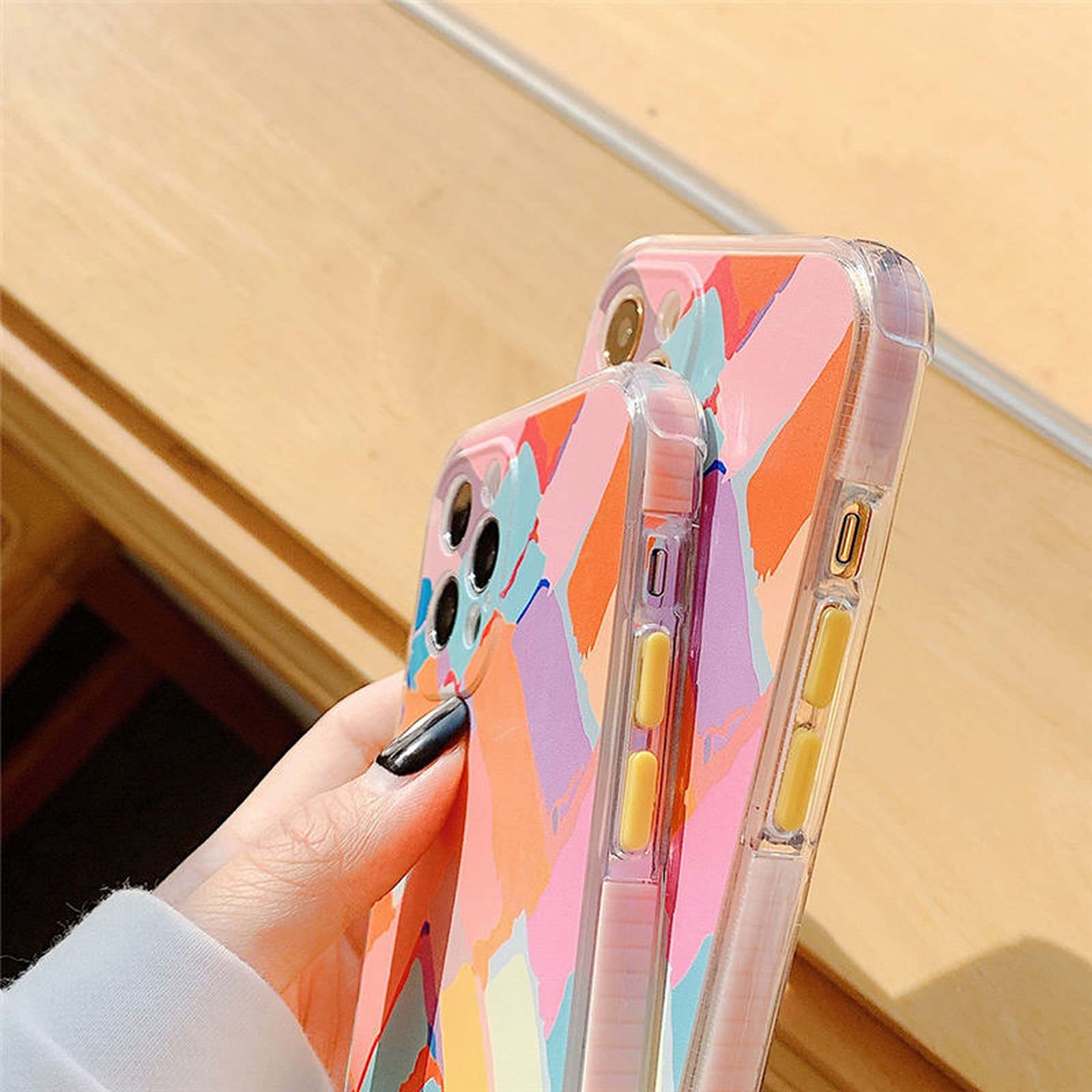 Jinyy Graffiti etui na telefon iPhone 12 11 Pro Max X XS Max XR 7 8 Plus SE 2020 12Mini 11Pro kolorowe przezroczyste miękkie etui na tył - T2-dla iPhone 7