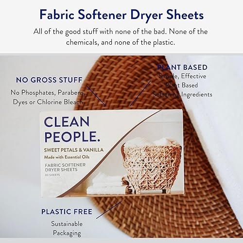 Miniatura 3 de Clean People - Sábanas suavizantes de telas naturales, a base de plantas, ecológicas, suavizan y eliminan naturalmente la adherencia estática,