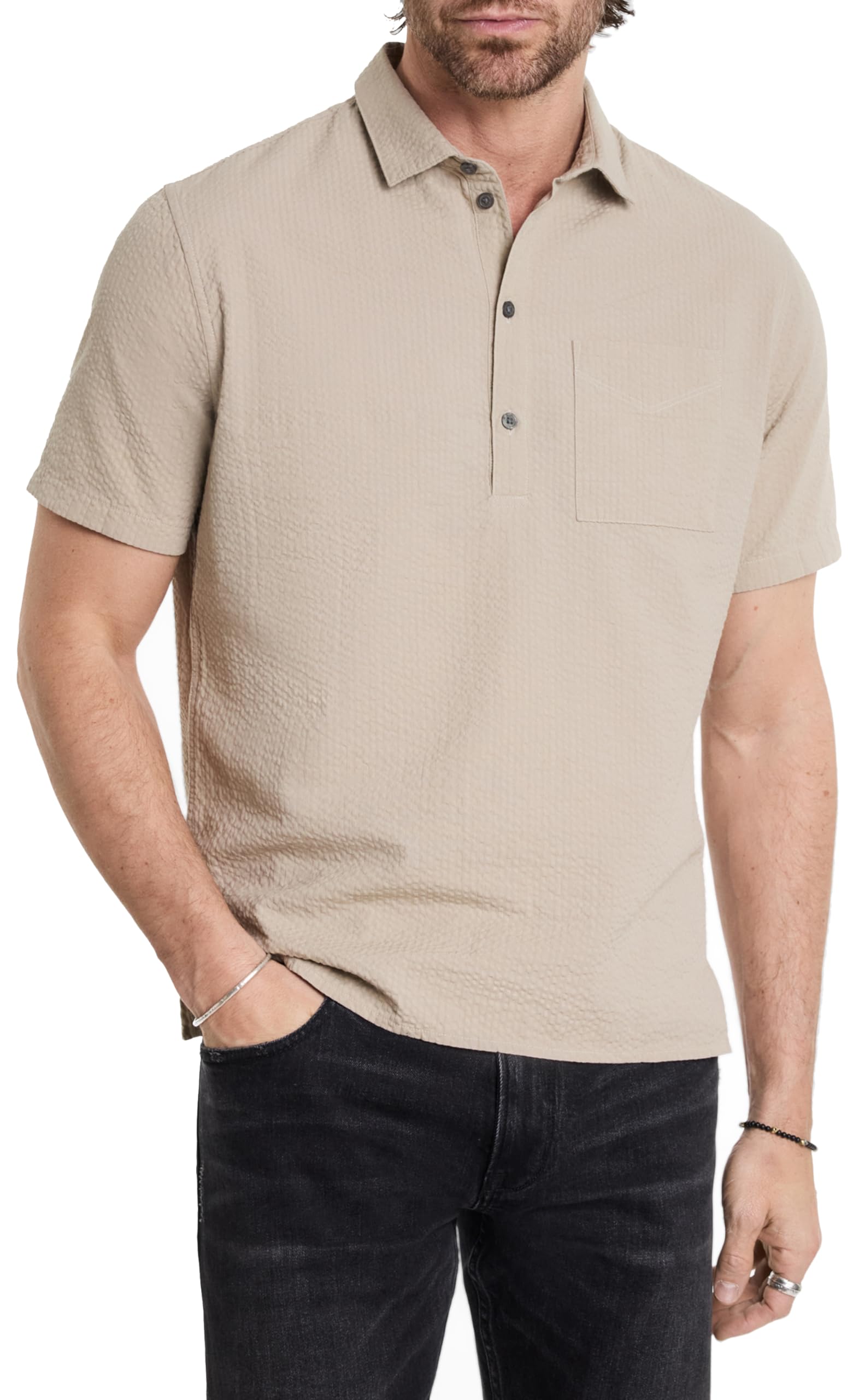 John Varvatos Men's Maurice Shirt, Shadow Grey, XL