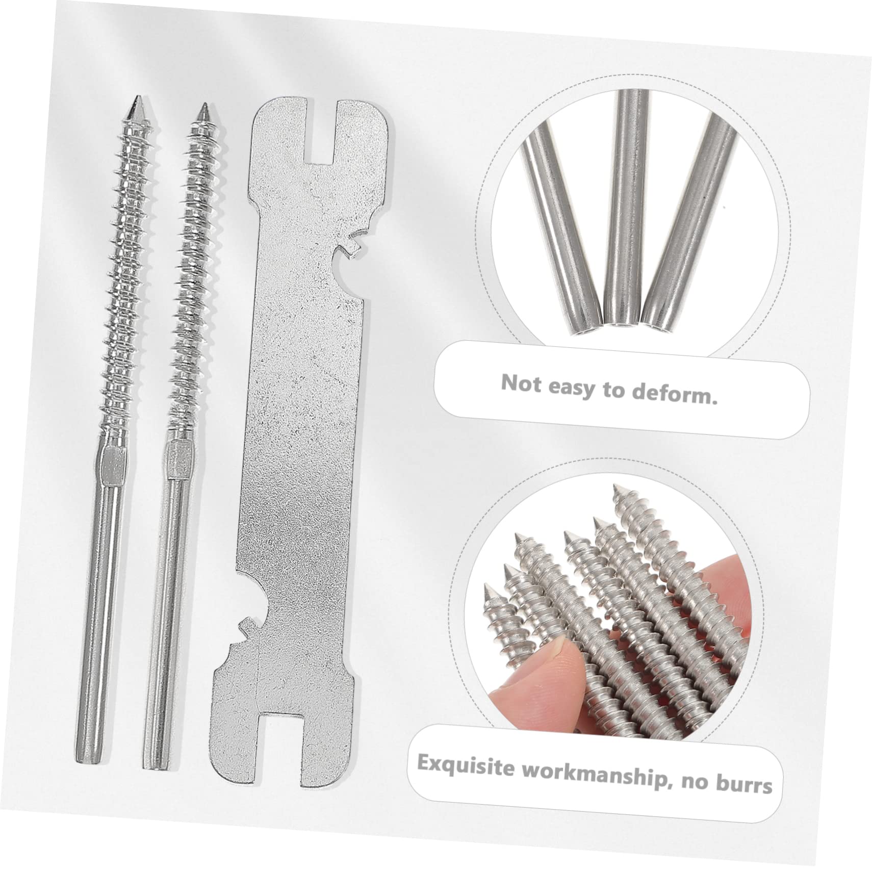 KALLORY 3Pairs Deck Cable Railing Kit Lag Screws for Posts Tensioning Easy Installation for Deck and Stair Systems