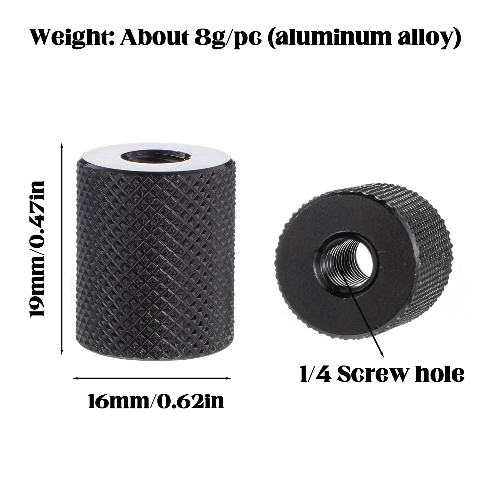 Paquete de 3 convertidores de tornillos de cámara de 1/4 a 1/4 pulgadas hembra de doble rosca de 1/4 pulgadas hembra a hembra conectores de tuerca de trípode para brazos mágicos, soporte de trípode