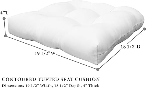 Miniatura 2 de Honeycomb Juego de cojines contorneados para exteriores, 19.5 pulgadas de ancho x 18.5 pulgadas de largo, cojines para sillas de exteriores Beryl