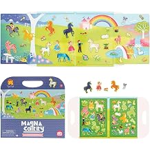 Tiger Tribe Magna Carry Unicorn Kingdom - Foldable Magnetic Play Set for Kids with Unicorns and Rainbows - Ideal Travel Storytelling Toy
