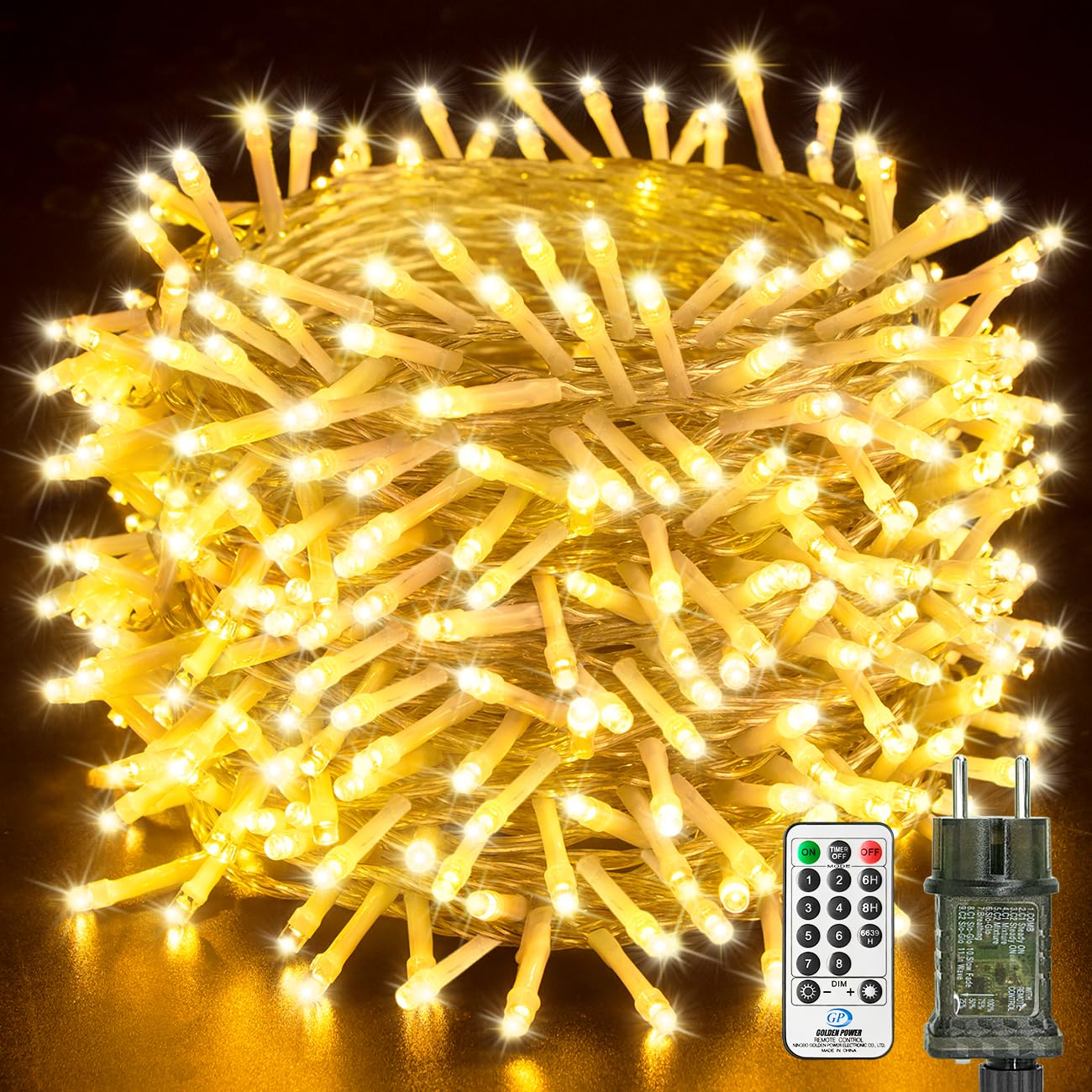 btfarm 40M 400 LED Lichterkette Außen Strom mit Fernbedienung, Timer Lichterketten Innen mit Stecker, 8 Modi Christmas Lights IP65 Wasserdicht für Garten Baum Weihnachten Balkon Outdoor, Warmweiß