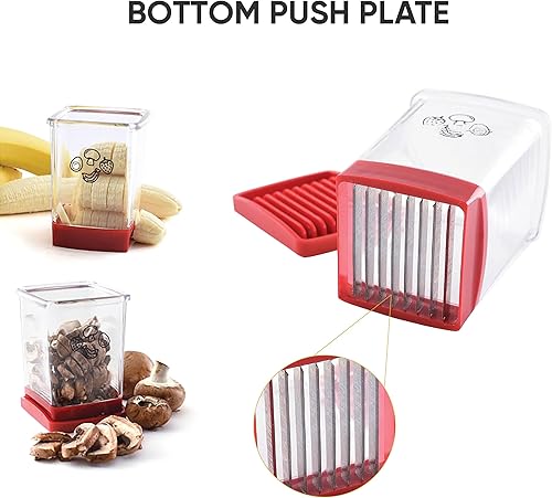 Miniatura 2 de 365Home Rebanador rápido de frutas y verduras, de acero inoxidable, cortador de huevos, cortador de fresas, para hacer rápidamente ensalada de