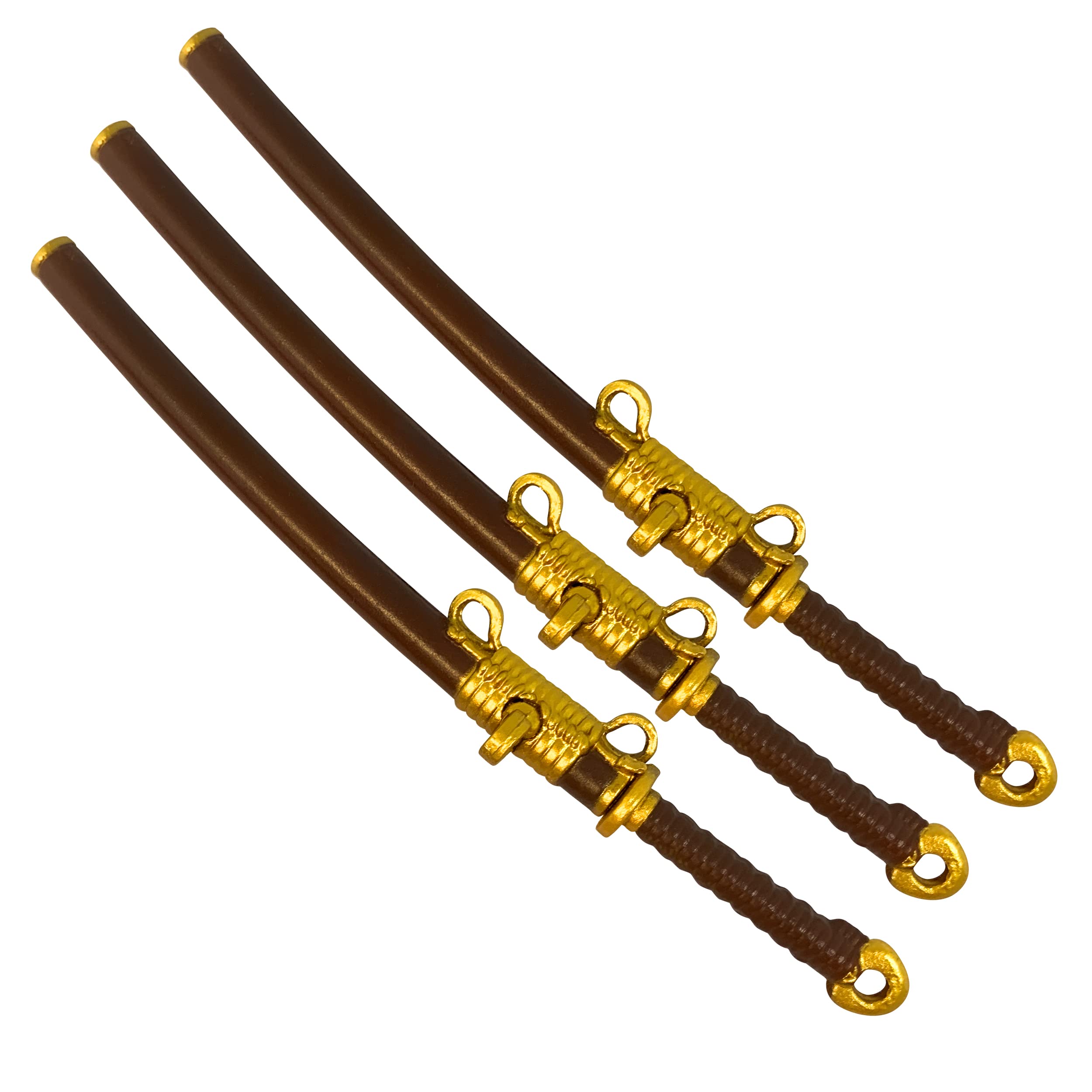 Amazon.com: Set of 3 Brown Plastic Toy Katana Swords with