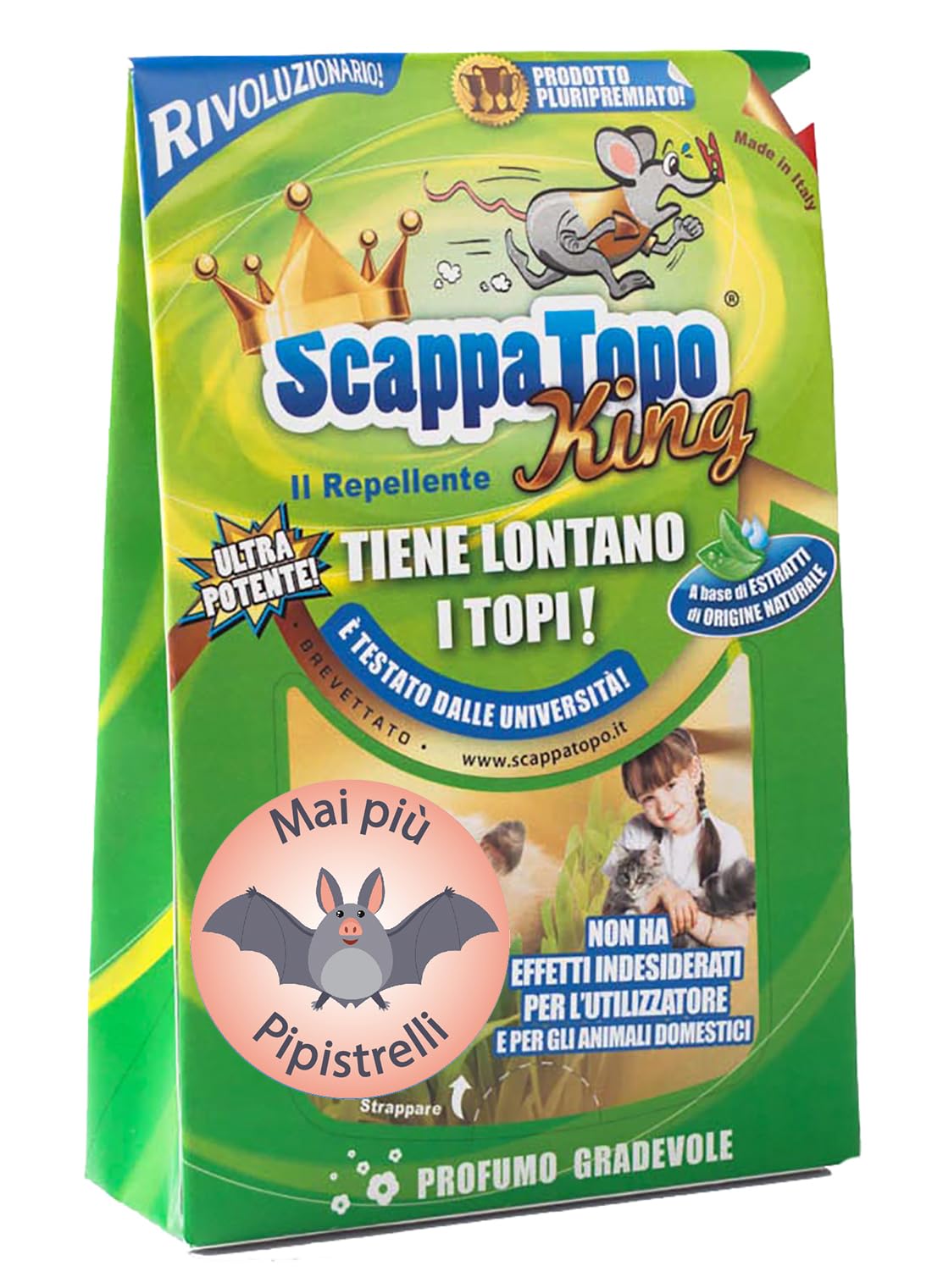 SCAPPATOPO IL BIO-REPELLENTE KING Pipistrelli da 100gr. Repellente Ecologico – Liberi dai pipistrelli in Modo Naturale - Repellente naturale (2 PEZZI)