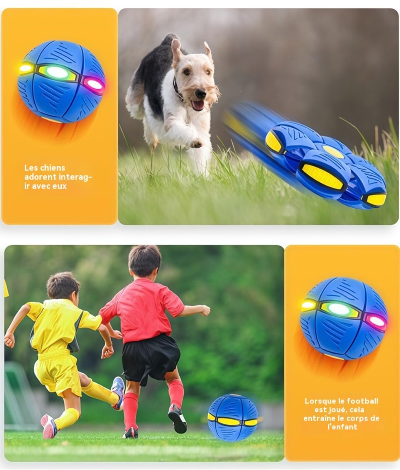Generisch Ballon Sauteur pour Enfants, Soucoupe Volante Magique, Jouet Lumineux