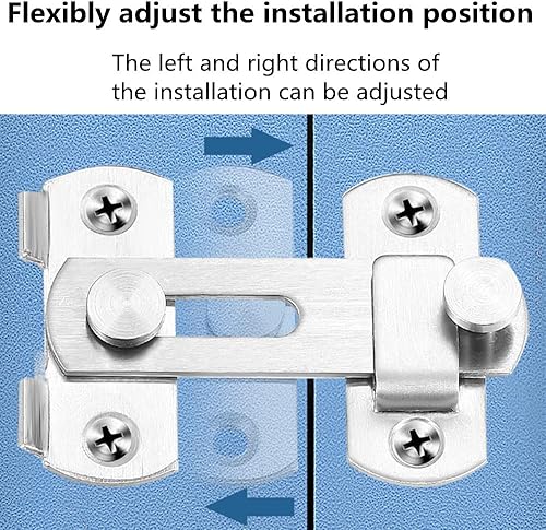 Miniatura 3 de szhdxsy - Pestillos de puerta de acero inoxidable con cierre de seguridad para puerta, cerraduras de puerta de granero, cepillado