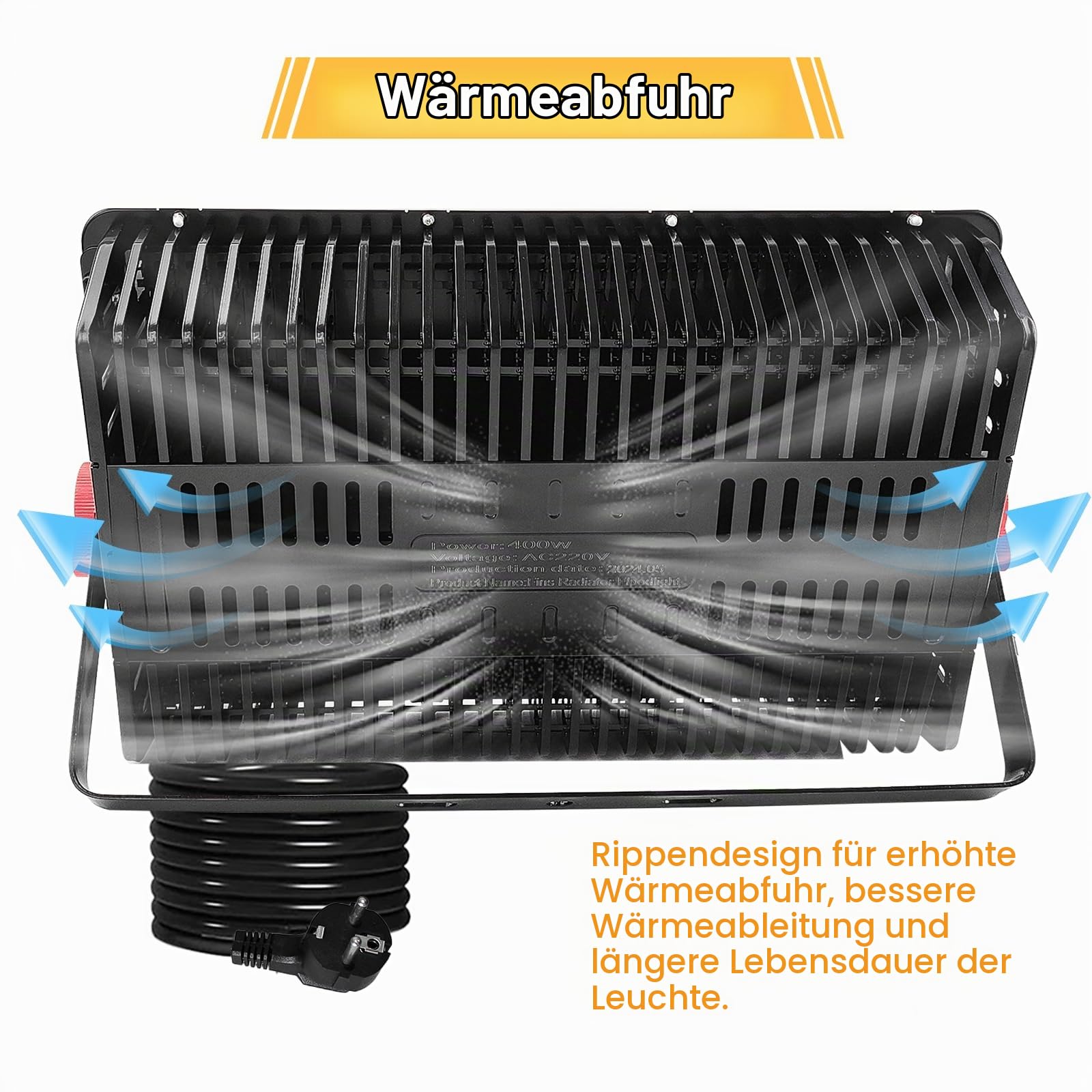 400W LED Strahler Außen, 2 Stück Superhell 40000LM Led Strahler Warmweiß 3000K Leds Scheiwerfer Flutlicht IP66 Wasserdicht led Außenstrahler für Innenhof Auffahrt Korridor Rasen