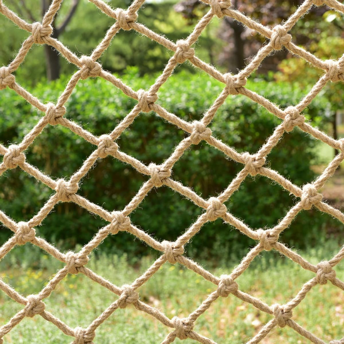 Bzpovb Diamond Mesh Jute Hemp Rope Nets For Safety And Decorative,Rope Ladder For Kids And Pet,Versatile Rope Net,Tree House Climbing Child Safety Stair Balcony Railing Prote(Size:1mx8m(3.2X26.2ft),Color:diamond Mesh)