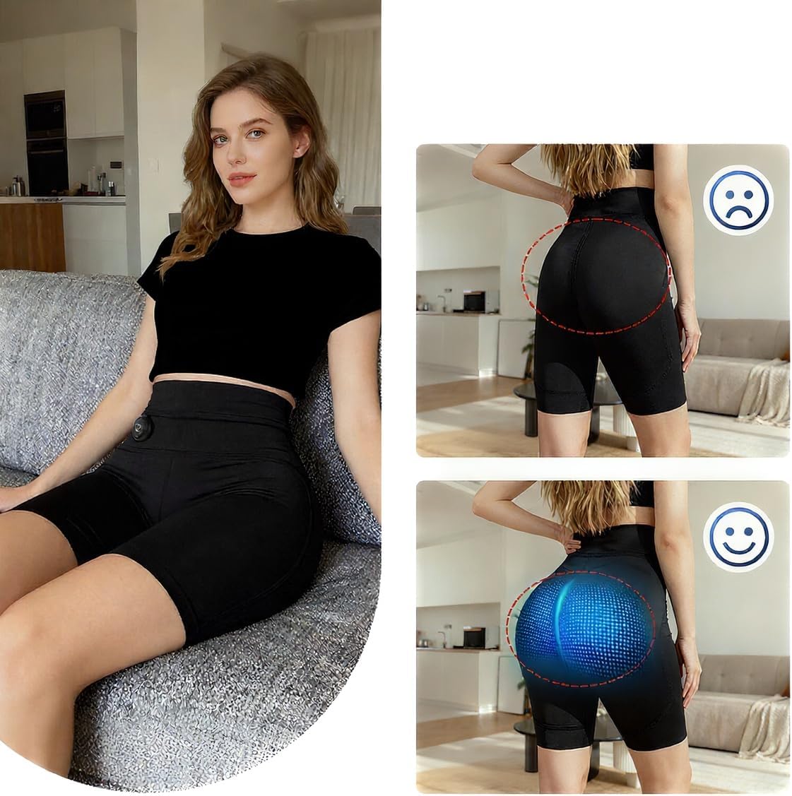 Women's Curve-Shaping Shorts | Comfort Fit for All-Day Wear at Home & On-The-Go Black - Image 2