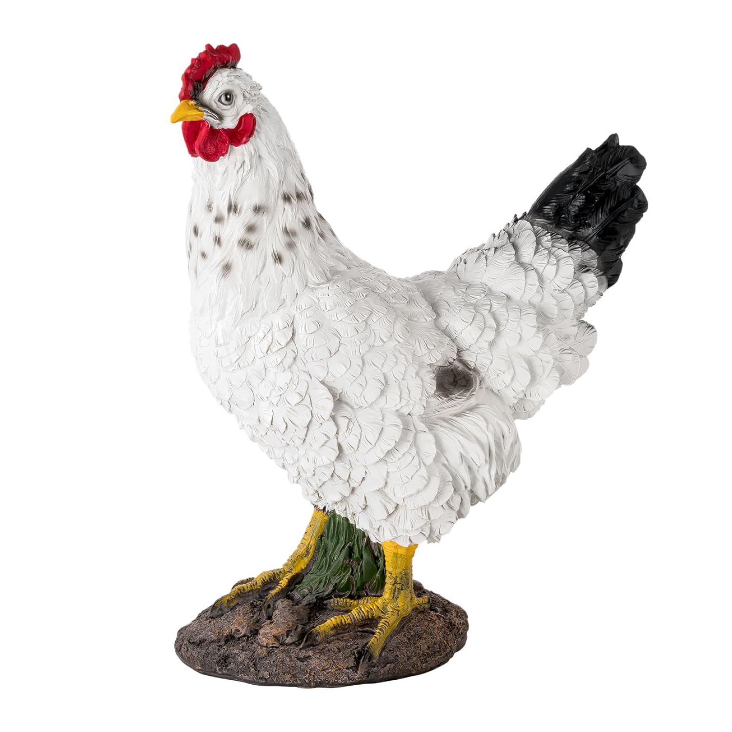 VERDOBA Figura para jardín tamaño Real (Gallina Blanca). Decoración para Exterior. Escultura con Forma de Animal. Figurín Decorativo de Piedra