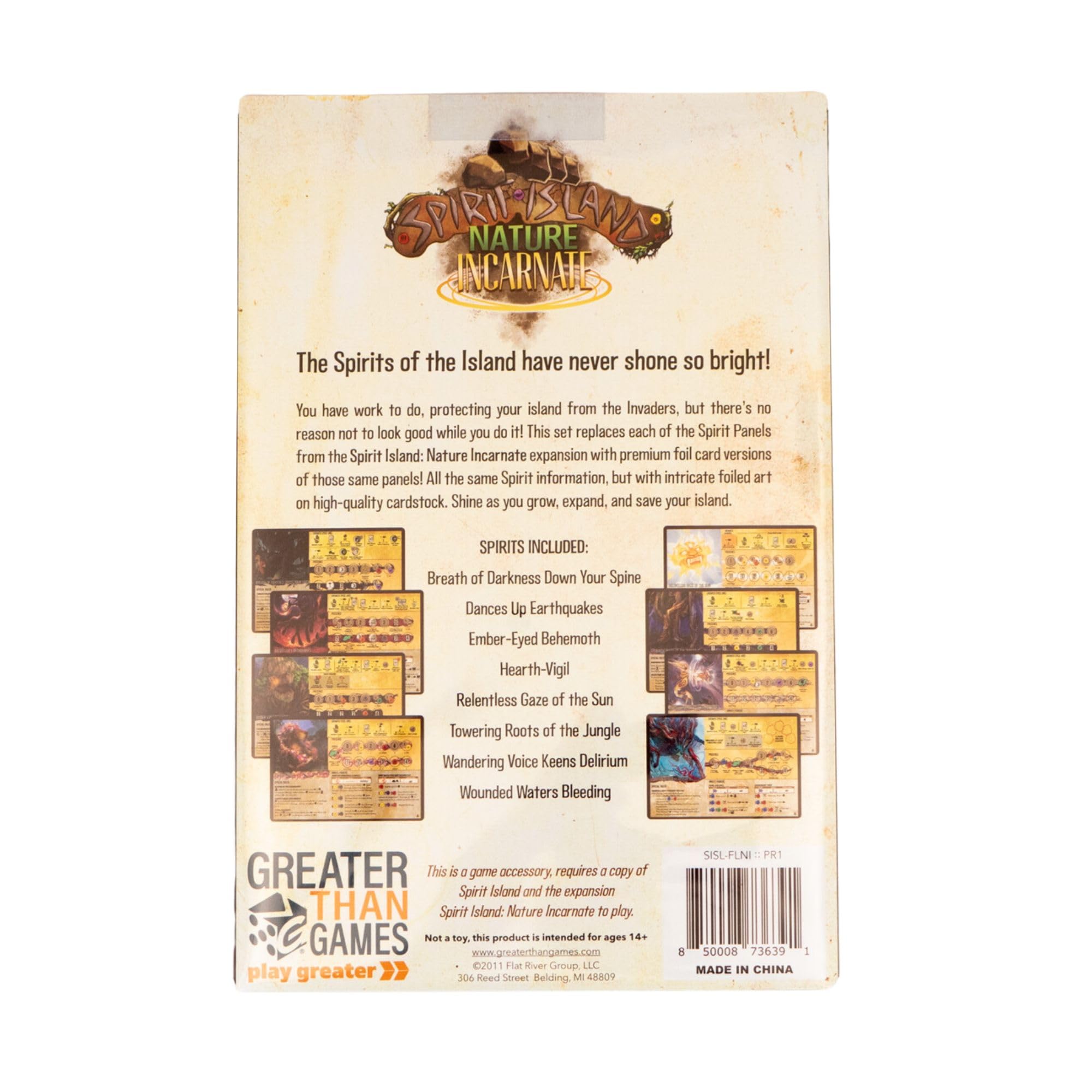 Greater Than GamesSpirit Island: Nature Incarnate - Foil Panels | Cooperative Strategy Board Game Accessory | Premium Component Upgrade