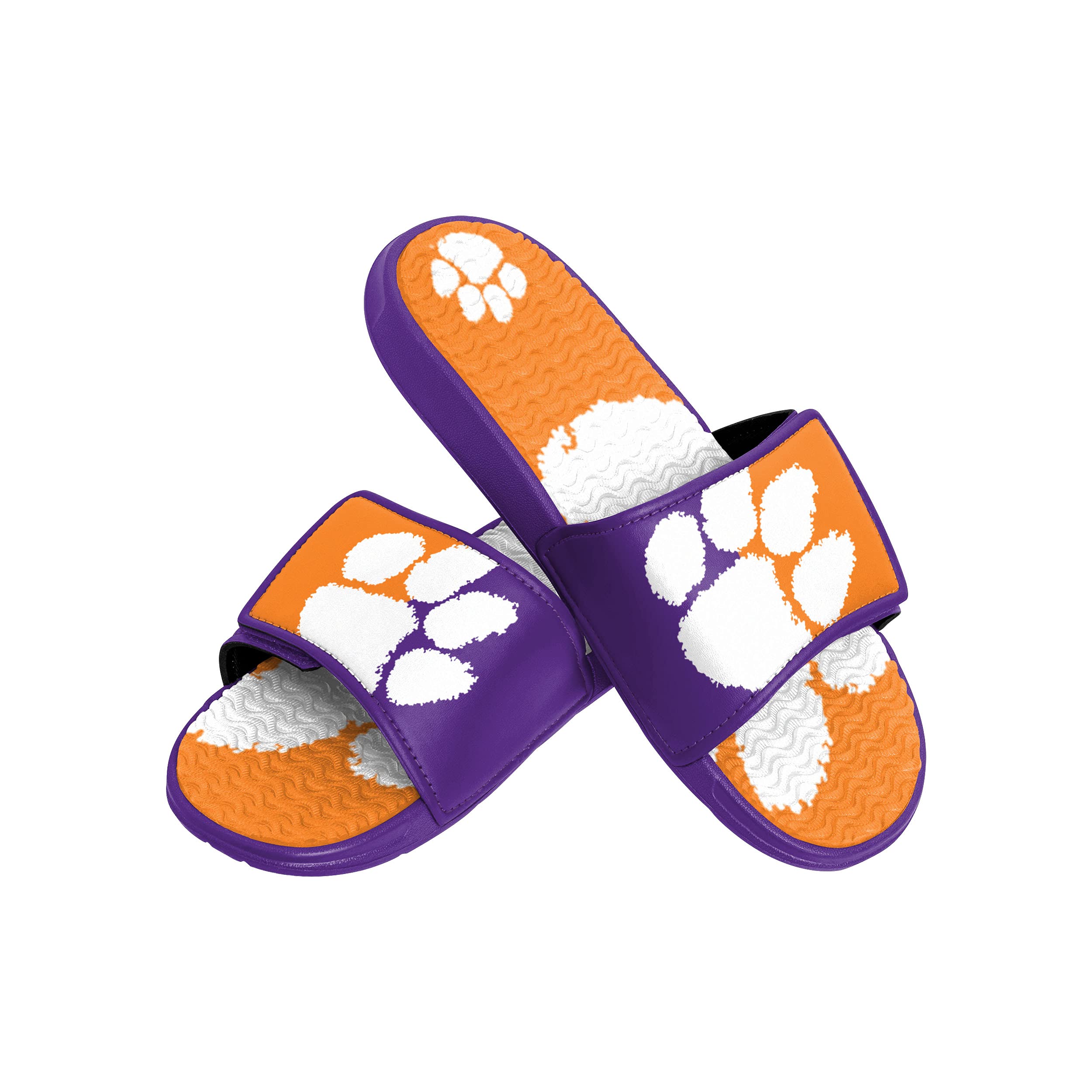 FOCO Clemson Tigers NCAA Mens Colorblock Big Logo Gel Slide - L