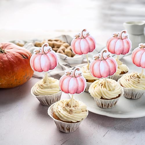 Miniatura 102 de 24 adornos de calabaza para cupcakes con purpurina para otoño, hojas, flores, calabaza, cupcakes, decoración de pasteles para Halloween, decoración