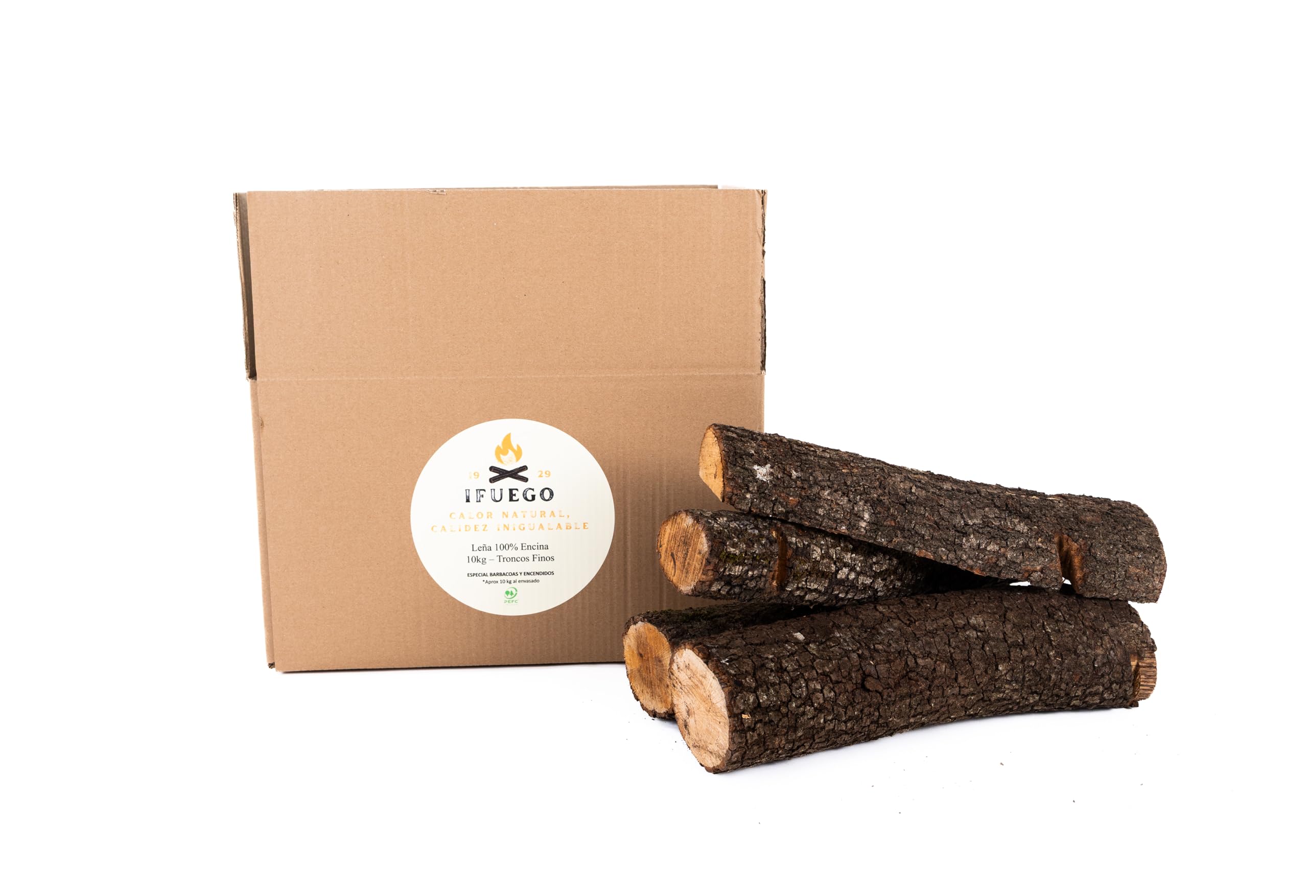 Leña para Barbacoas 100% Encina de Fácil Encendido (10kg)