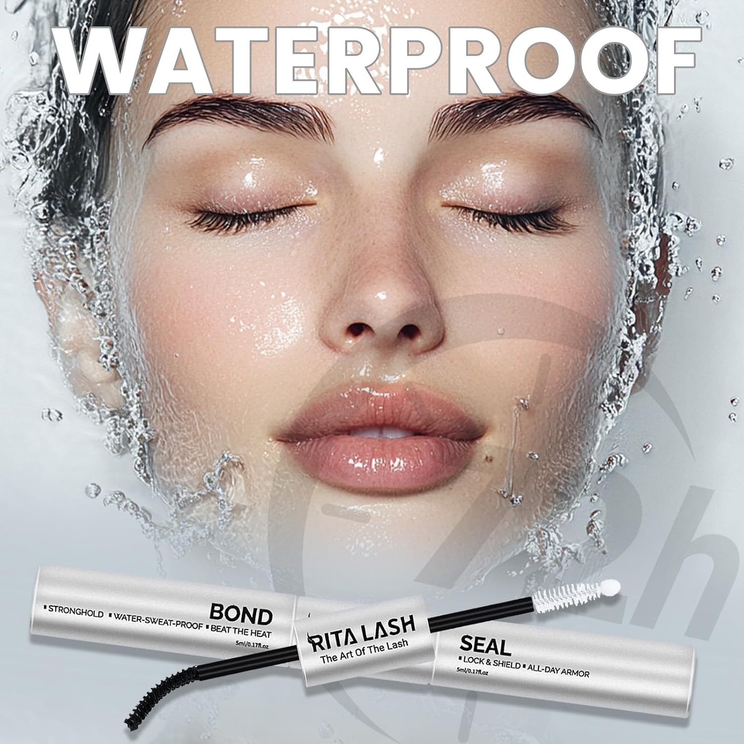 Lash Bond and Seal Waterproof Long Lasting Lash Glue for Eyelash Clusters,Eyelash Glue Lash Cluster Glue Lash Clusters Pegamento De Pestañas Eyelash Extensions(5ML+5ML)