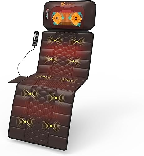 Miniatura 9 de Alfombrilla de masaje, masajeador de cuello desmontable, calefacción por vibración de cuerpo completo, almohadilla de masaje con 10 motores