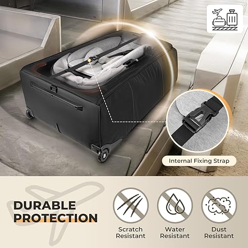 Miniatura 5 de YOREPEK Bolsa de cochecito compatible con UPPAbaby Vista V2V3 y Cruz V2 (no necesita extracción de ruedas), bolsa de viaje acolchada para cochecito