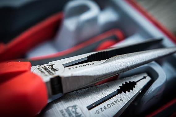 Teng Tools 8 Piece Plier Set Tool Tray (Side Cutters, Linesman, Long Nose, Water Pump) - TTD441-T, Silver