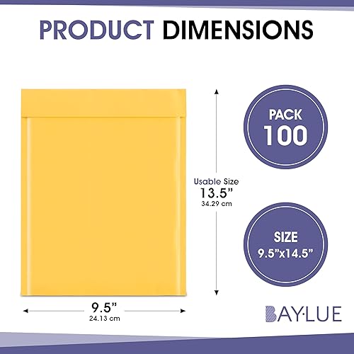 Miniatura 2 de Sobres de burbujas de papel kraft de 9.5 x 14.5 pulgadas, 4, grandes, sobres acolchados, sobres de burbujas, sobres de embalaje, bolsas de envío,