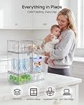 Vtopmart Ensemble de tiroirs de rangement empilables 5, 12" Boîtes d'organisateur en plastique grand et grand format de 4,4'' et 7,6''' pour les fournitures de beauté, idéal pour la vanité, salle de bains, Cabinet, Organisation de Pantry