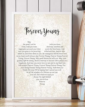 Forever Young Lyrics Poster Print 12" x 18"