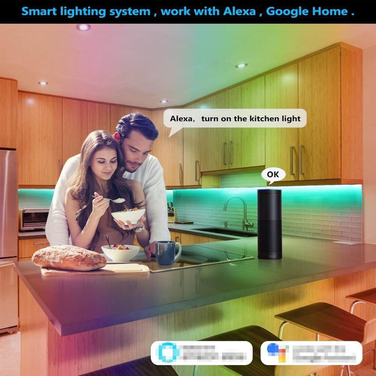 Tira de Luces LED WiFi 5050 RGD, Juego de Tiras de Luces mágicas, aplicación de iluminación LED, Control Remoto, IP20, Producto Inteligente Resistente al Agua,30m