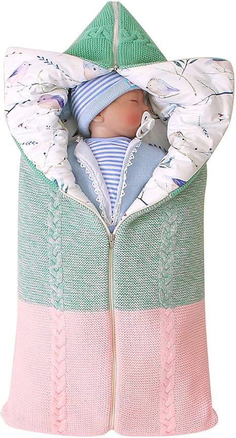 iFCOW Nursery,Bedding,Blankets & Swaddlers,Swaddles iFCOW Infant Knitted Sleeping Bag New Born Kid Child Winter 0-6Months Multifunction Changeable Adjustable Swaddle Blanke Warm