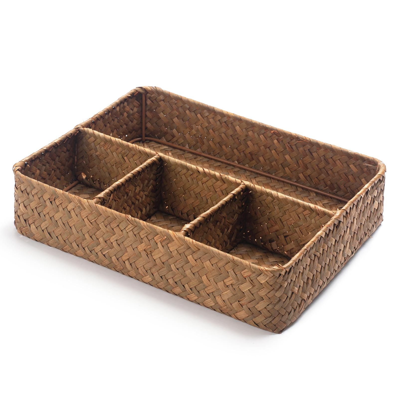 Tea Bag Holder, Seagrass Tea Bag Organizer, Woven Tea Candy Basket, Sugar Packet Organizer, Coffee Station Condiment Organizer