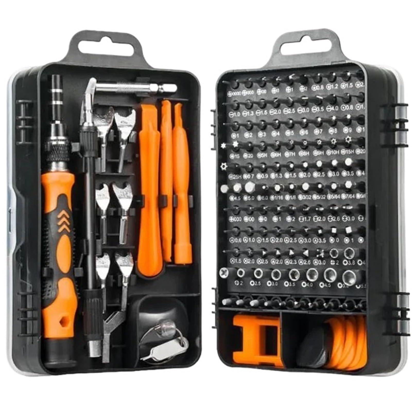 ZGUOUZANTYE Ratcheting Wrench Set, Labor-Saving Ratchet Screwdriver Set Household Combination Toolbox Hardware Magnetic Screw Driver Kit Bits Torx Screwdrivers(135in1-orange)